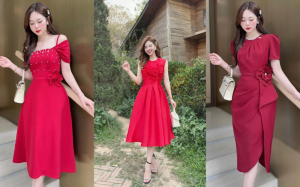 Gợi ý các mẫu đầm thiết kế màu đỏ mặc dịp Tết Nguyên Đán Việt Nam