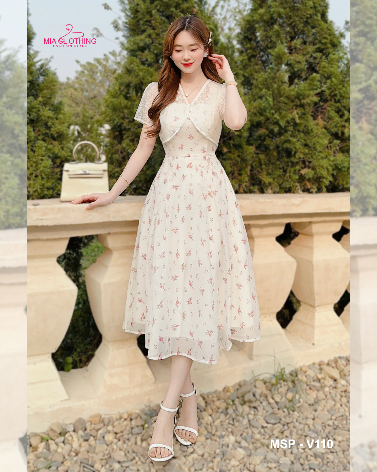 [ HẾT HÀNG ] Váy thiết kế dự tiệc xinh xắn, váy tơ phối khoác ren liền váy