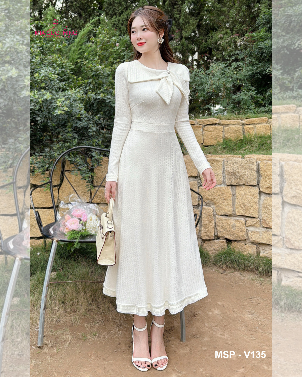 [ HẾT HÀNG ] Váy len thiết kế dự tiệc sang trọng và tinh tế