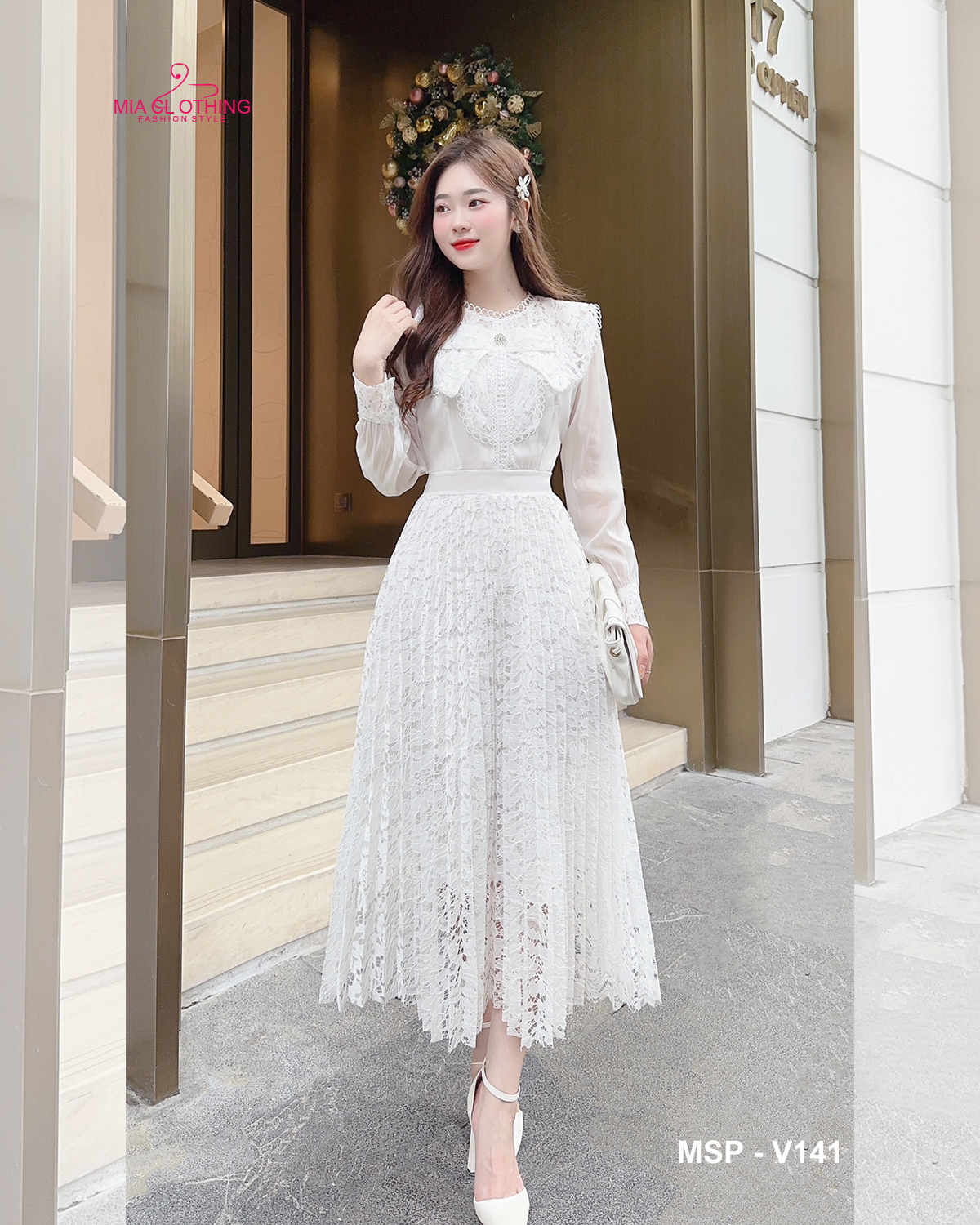 [ HẾT HÀNG ] Váy ren dập ly rẻ quạt thiết kế cao cấp cho nàng dự tiệc 