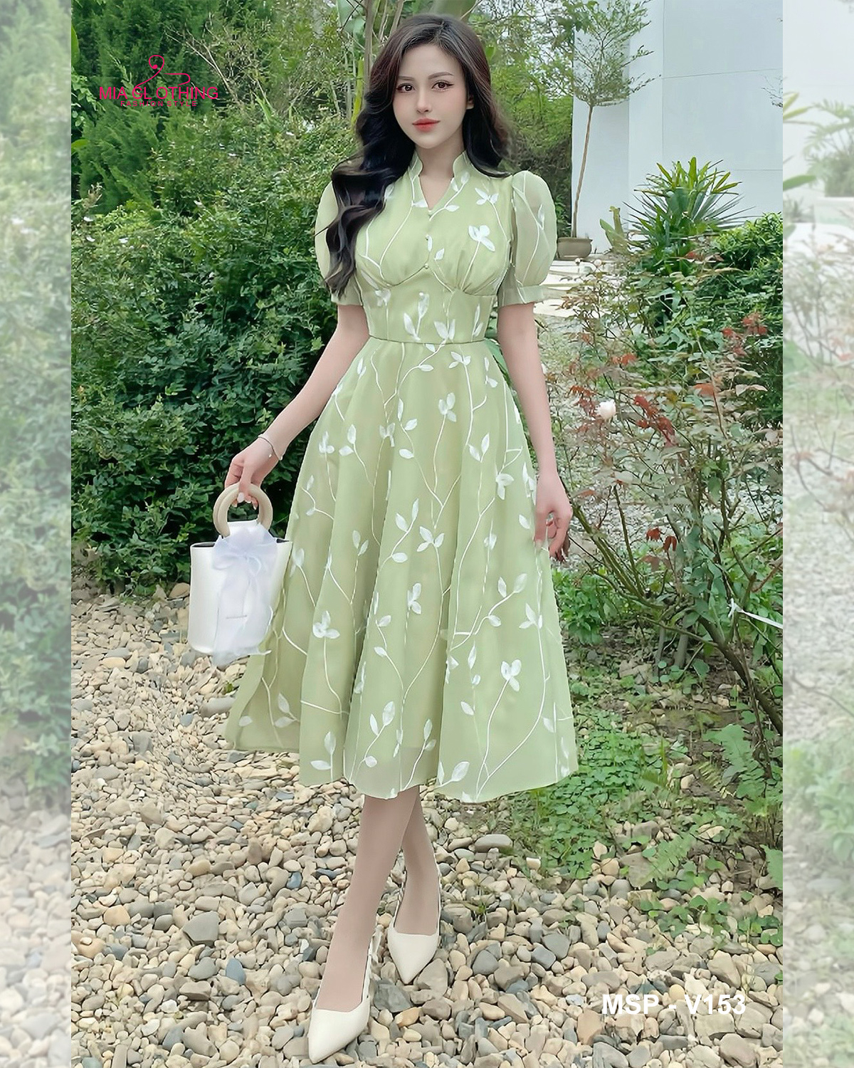 [ HẾT HÀNG ] Váy tơ thiết kế dự tiệc xanh bơ sang trọng và tinh tế