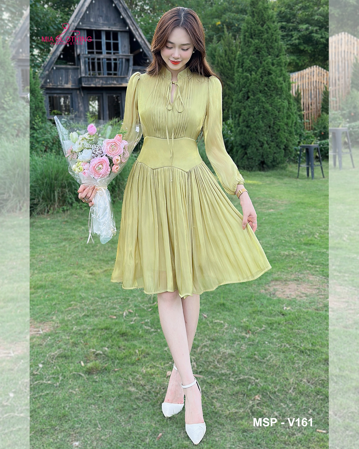 [ HẾT HÀNG ] Đầm voan óng thiết kế tiểu thư sang trọng và tinh tế