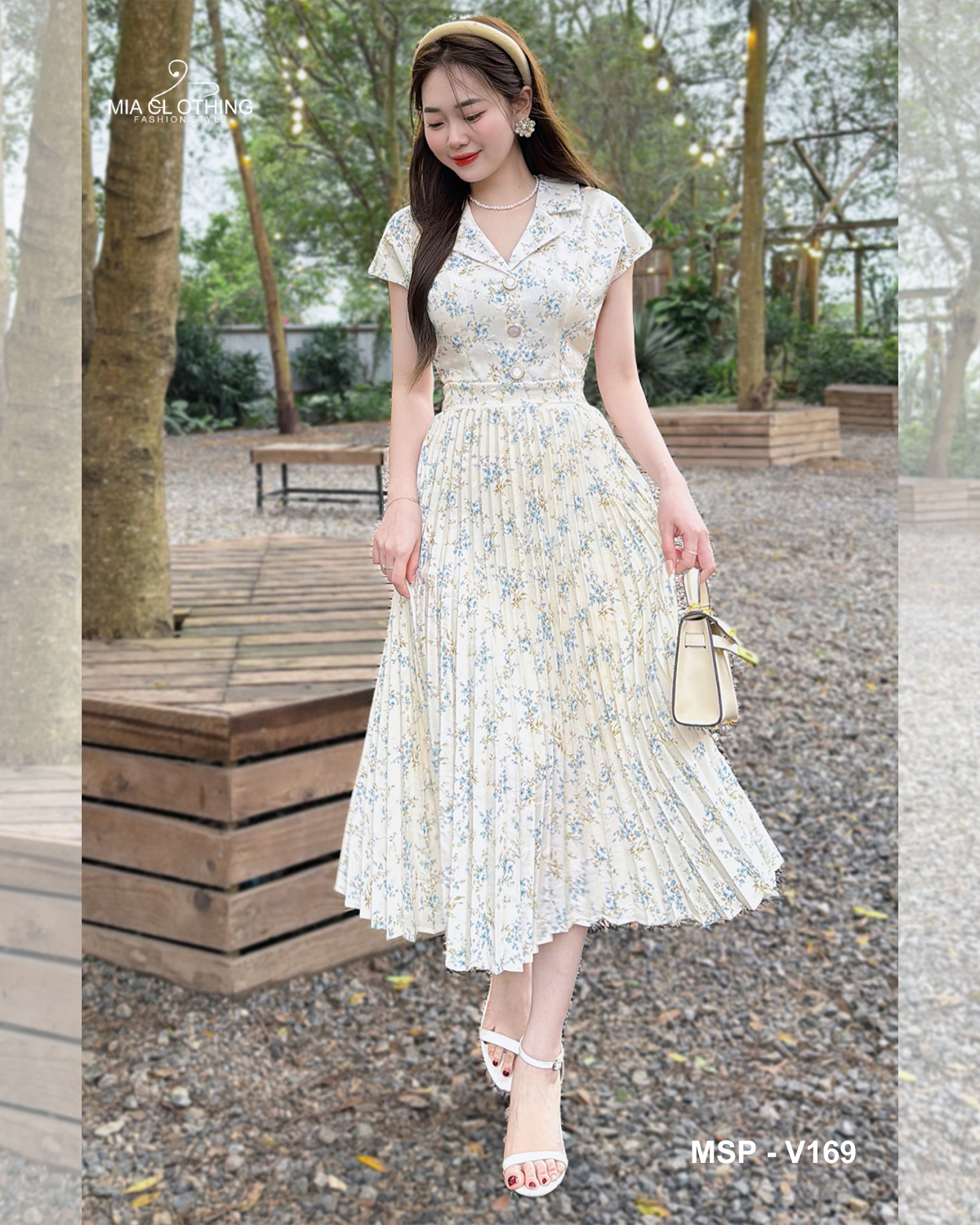 [ HẾT HÀNG ] Váy hoa dập ly sang trọng và thanh lịch 