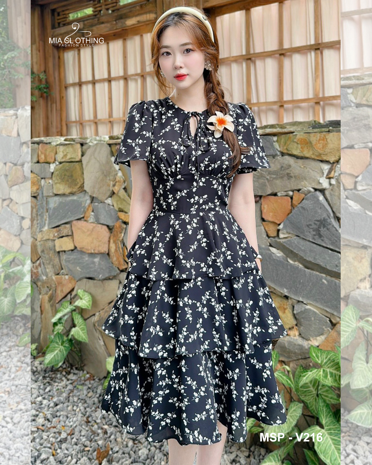 [ HẾT HÀNG ] Váy lụa tằm, hoa nhí thiết kế thanh lịch nhẹ nhàng  3