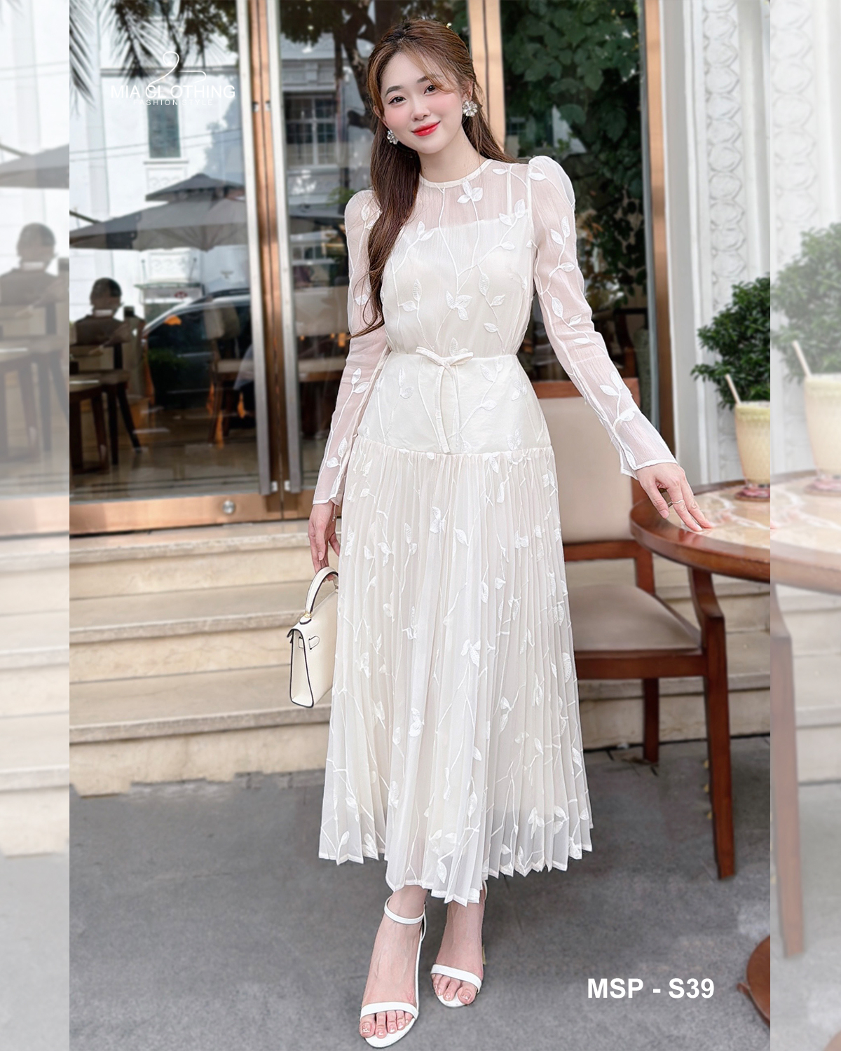 [ HẾT HÀNG ] Set áo kèm chân váy dập ly thiết kế tiểu thư thanh lịch