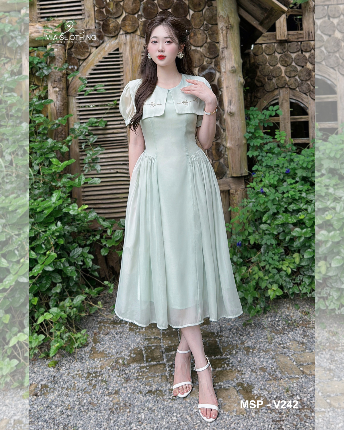 [ HẾT HÀNG ] Váy tơ màu xanh thiết kế thanh lịch cho nàng đi làm, đi chơi 