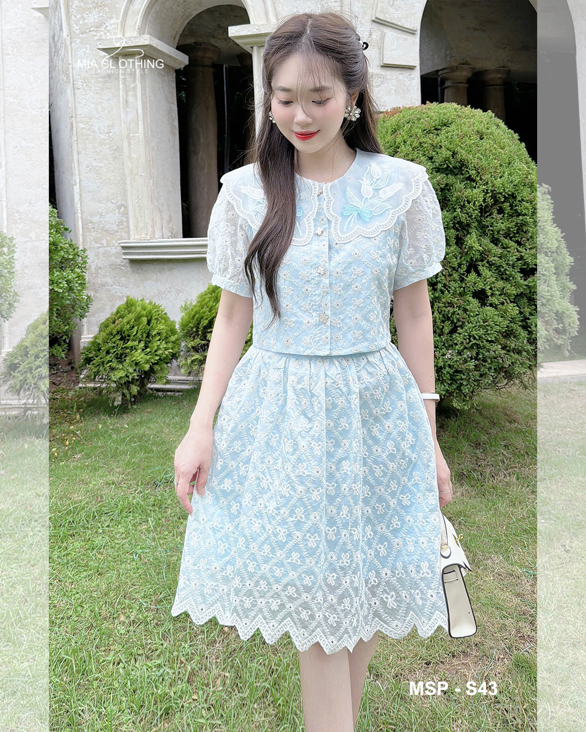 Set boil thêu thiết kế tiểu thư sang trọng cao cấp