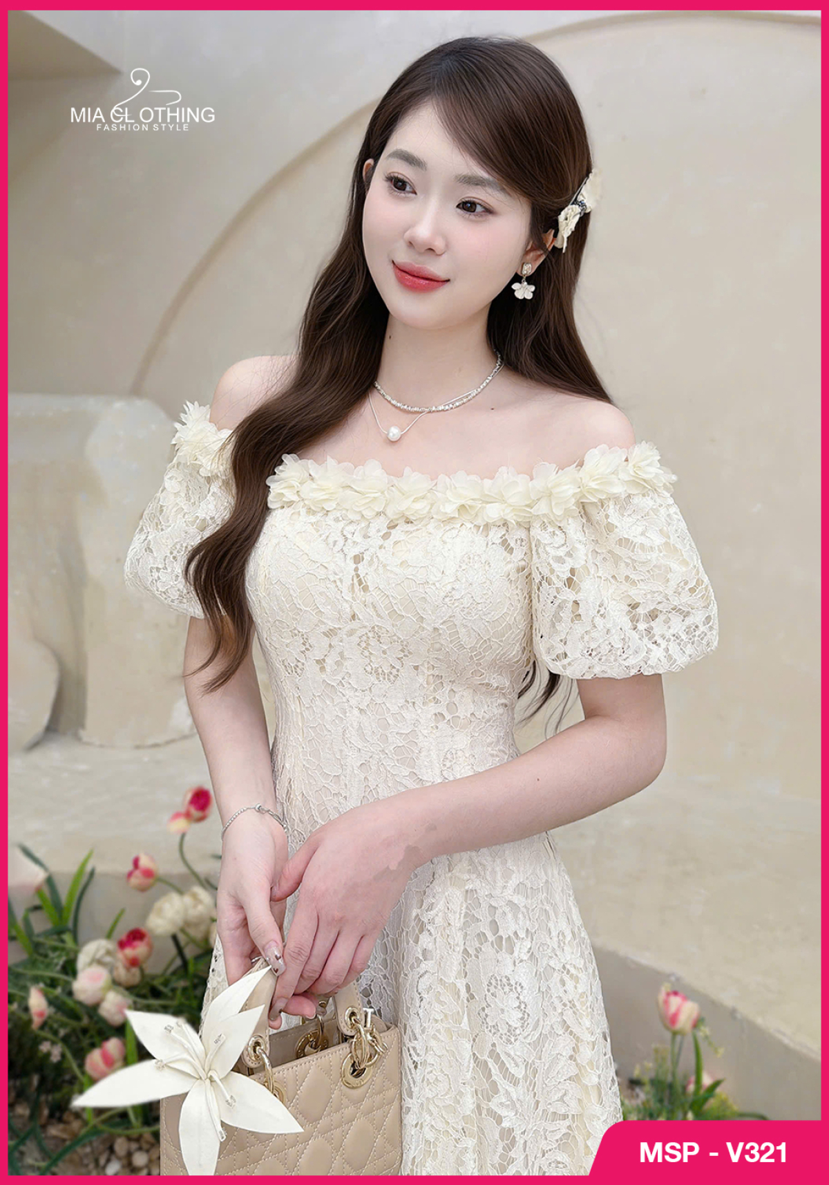 Váy ren thiết kế tiểu thư sang trọng và cao cấp 3