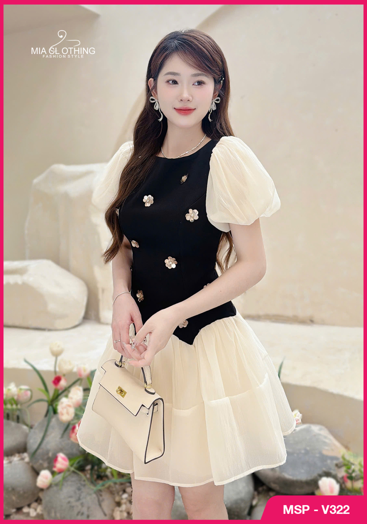 Nàng thơ trong chiếc váy thiết kế được phối từ vải tơ và tuyết mưa 2
