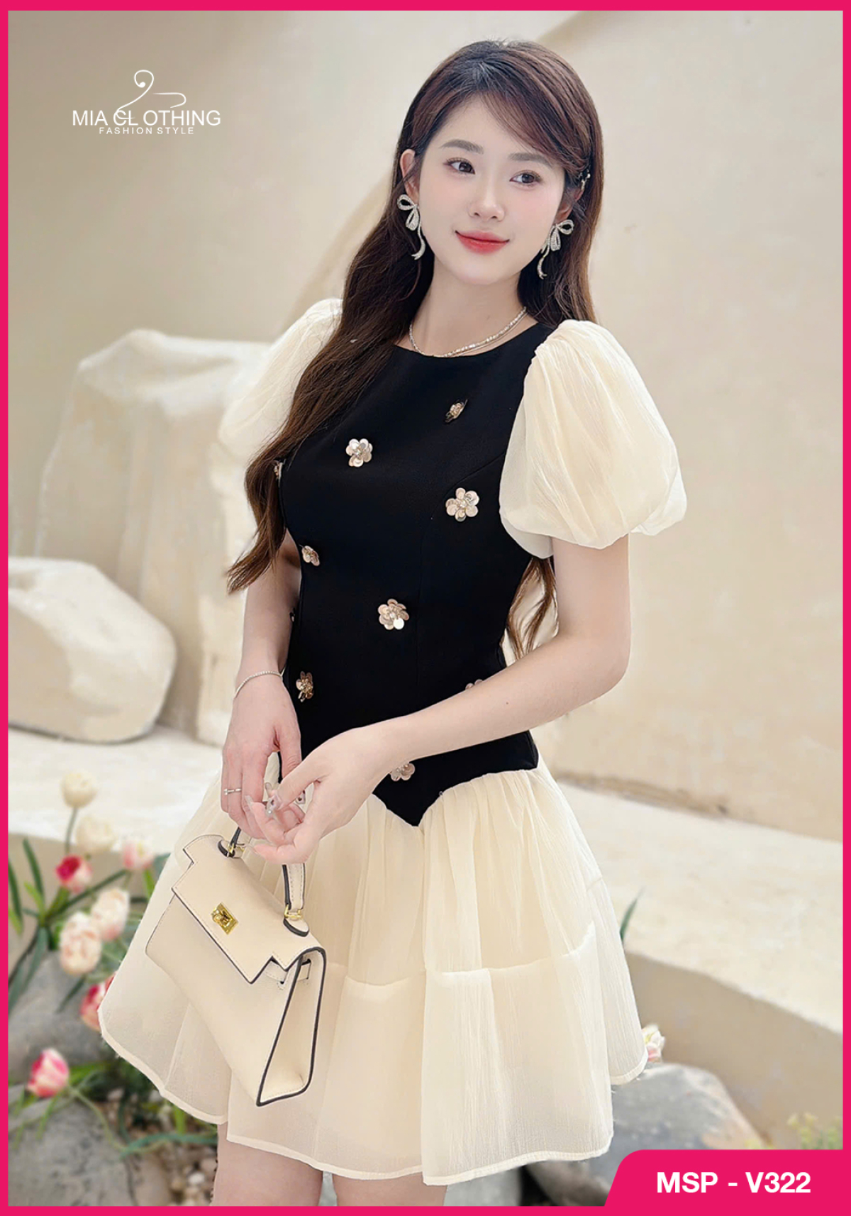 Nàng thơ trong chiếc váy thiết kế được phối từ vải tơ và tuyết mưa 3