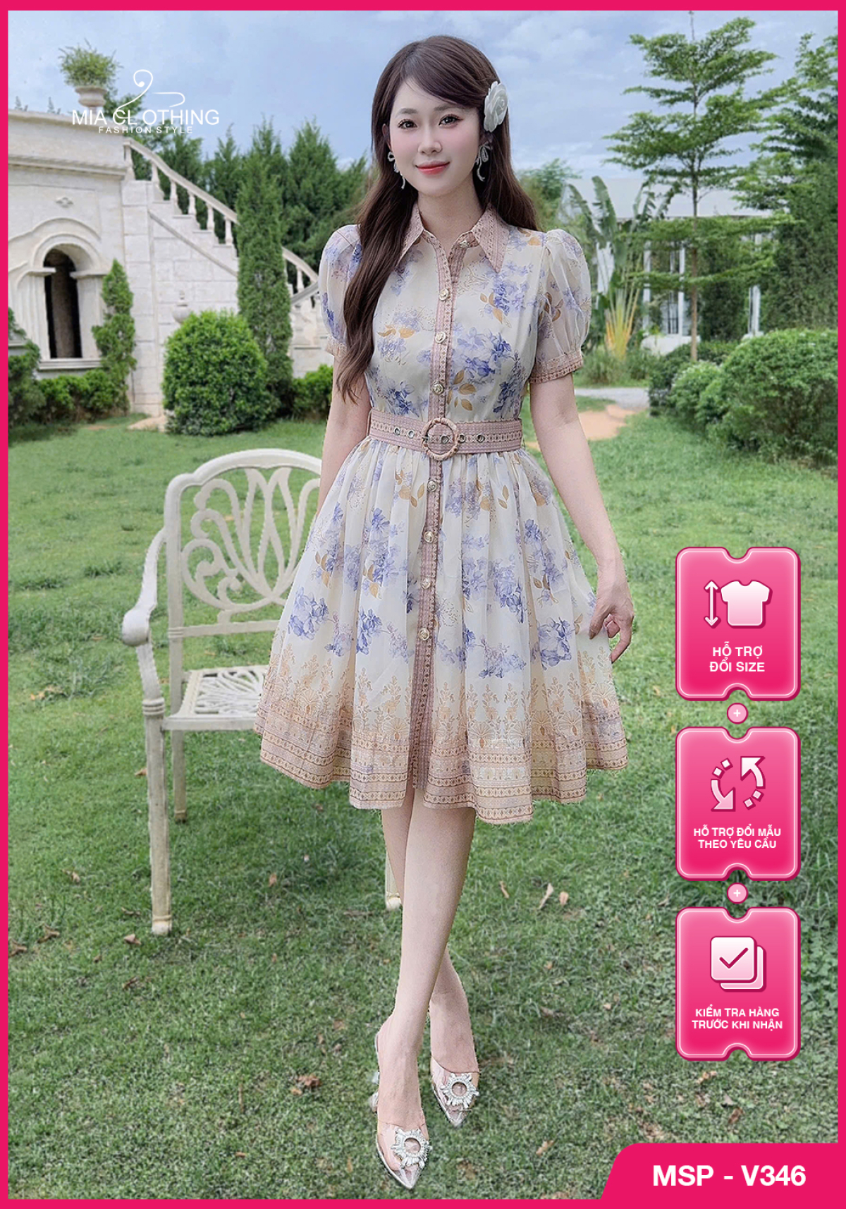 Váy tơ óng thiết kế hoa 3d sang trọng và thanh lịch 1