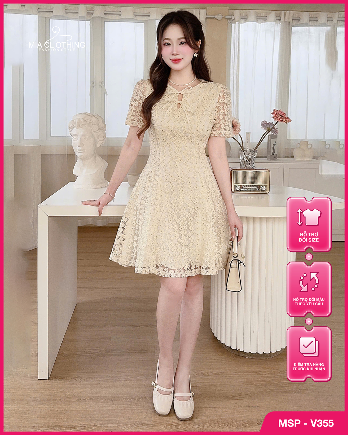 Váy ren thiết kế tiểu thư, sang xinh cho nàng dự tiệc