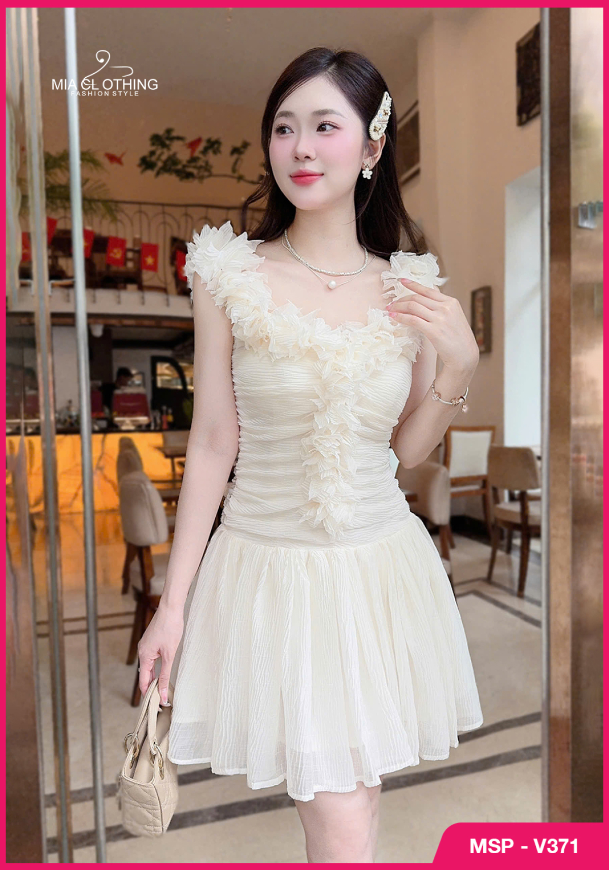 Váy tơ thiết kế tiểu thư sang trọng đi chơi đi tiệc 3