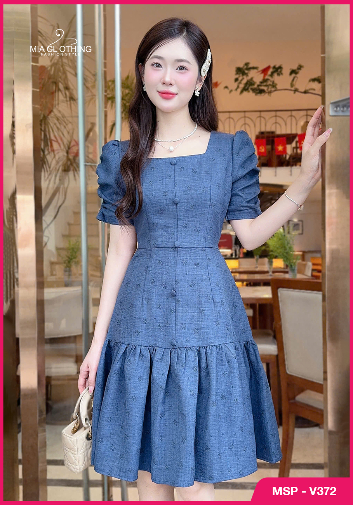 Váy đũi xước giả bò đuôi cá thiết kế sang trọng và thanh lịch 3
