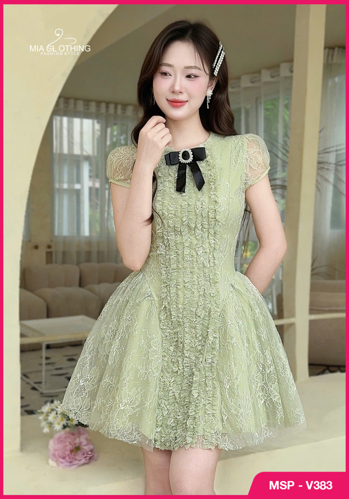 Váy ren tiểu thư thiết kế sang trọng nữ tính 2