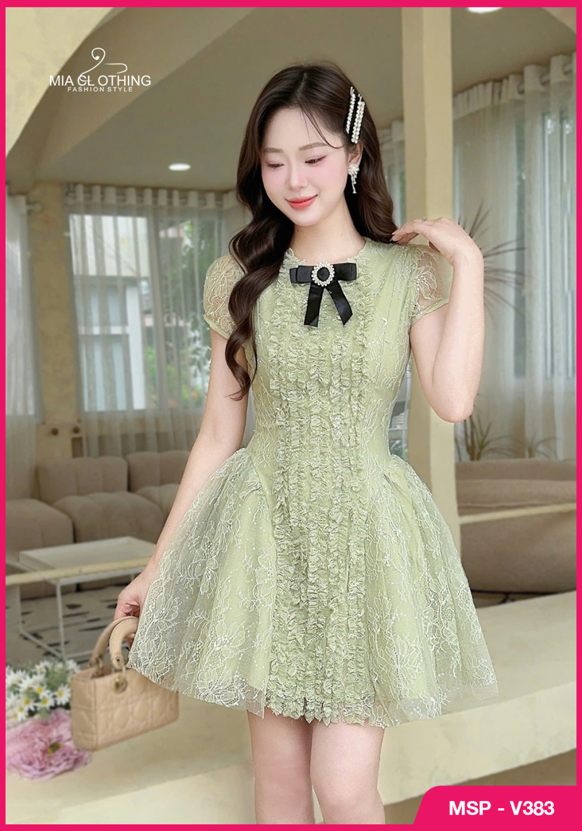 Váy ren tiểu thư thiết kế sang trọng nữ tính 3