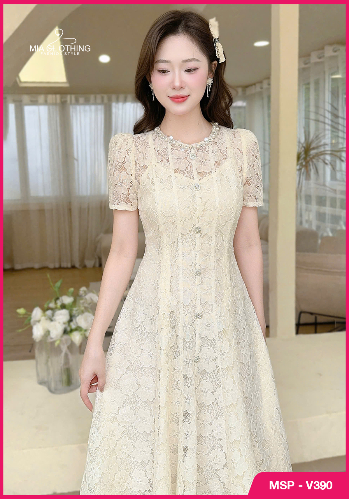 Váy ren cổ ngọc thiết kế danh riêng cho những việc tiệc quan trọng 2