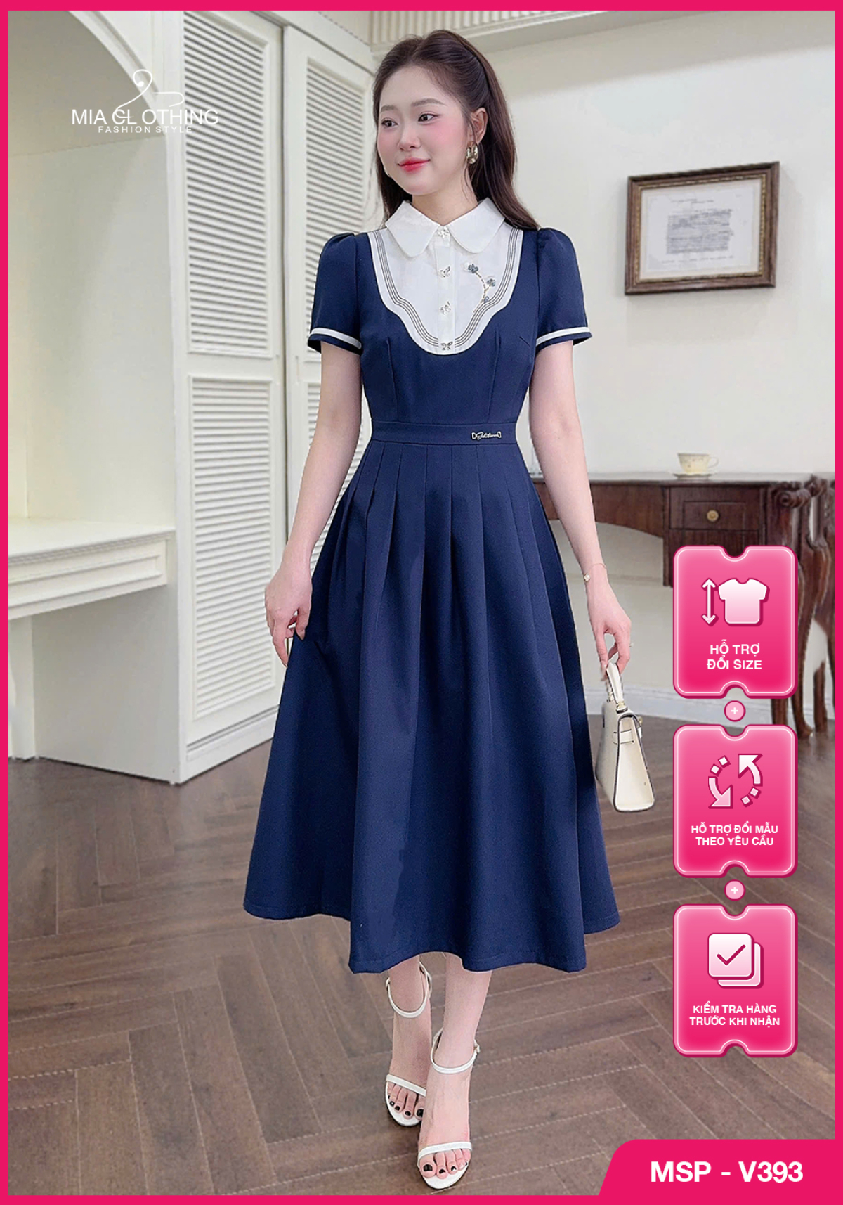 Váy thiết kế tiểu thư vải tuytsi cho nàng đi làm, đi tiệc  1