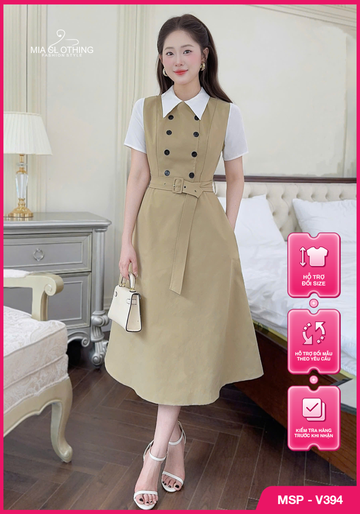 Váy kaki hàn thiết kế công sở thanh lịch và sang trọng 1