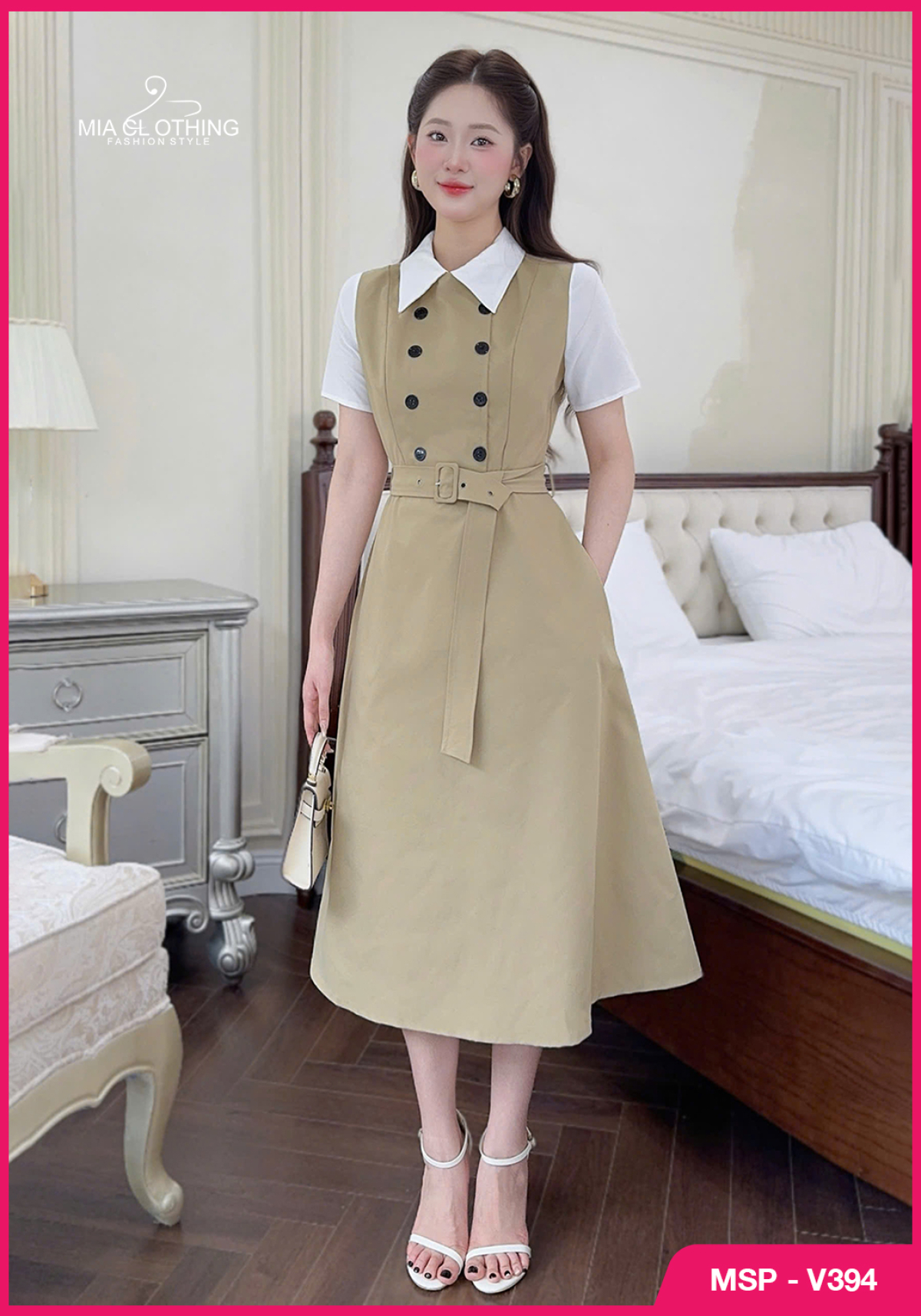 Váy kaki hàn thiết kế công sở thanh lịch và sang trọng 2