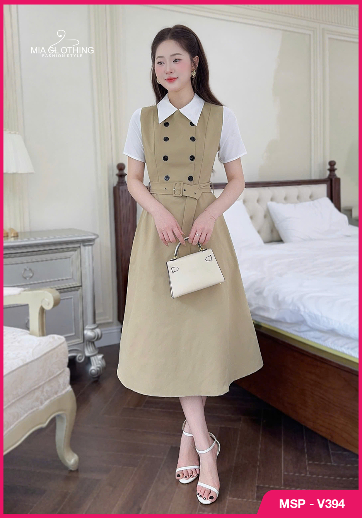 Váy kaki hàn thiết kế công sở thanh lịch và sang trọng 3