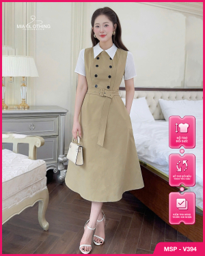 Váy kaki hàn thiết kế công sở thanh lịch và sang trọng