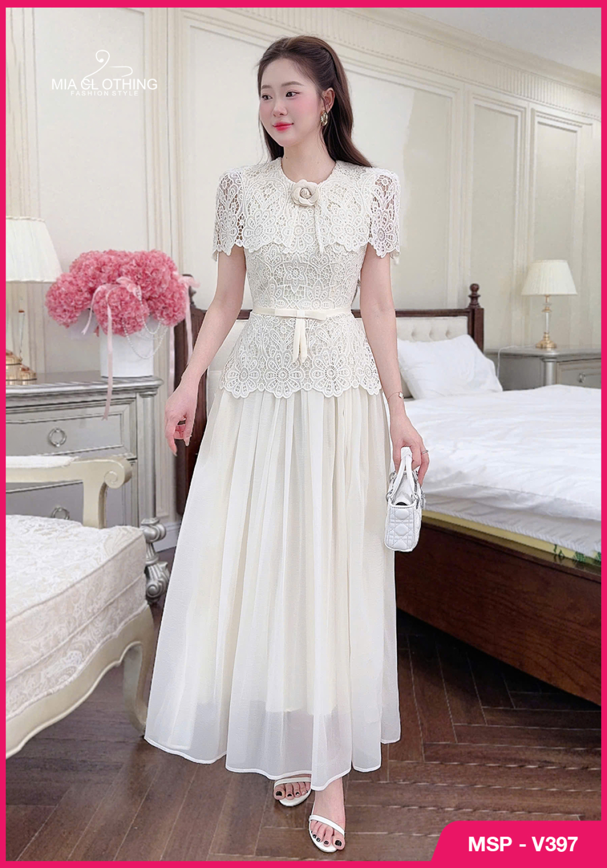 Váy ren cao cấp thiết kế tiểu thư thanh lịch và sang trọng 2