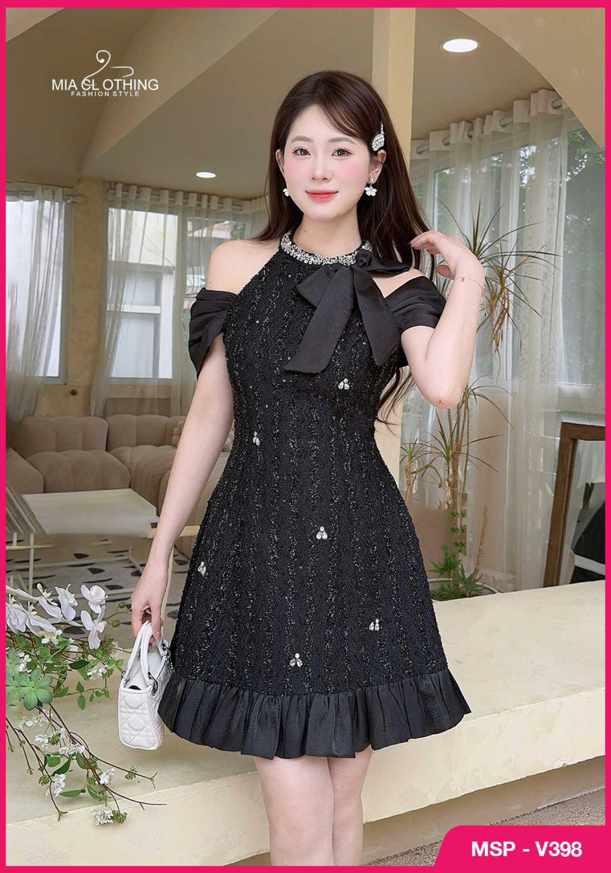 Váy dạ thiết kế tiểu thư, đính đá sang trọng và thanh lịch 3