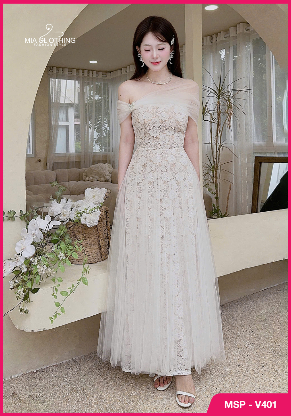 Váy ren phối lưới cao cấp thiết kế cho nàng đi tiệc sự kiện 2