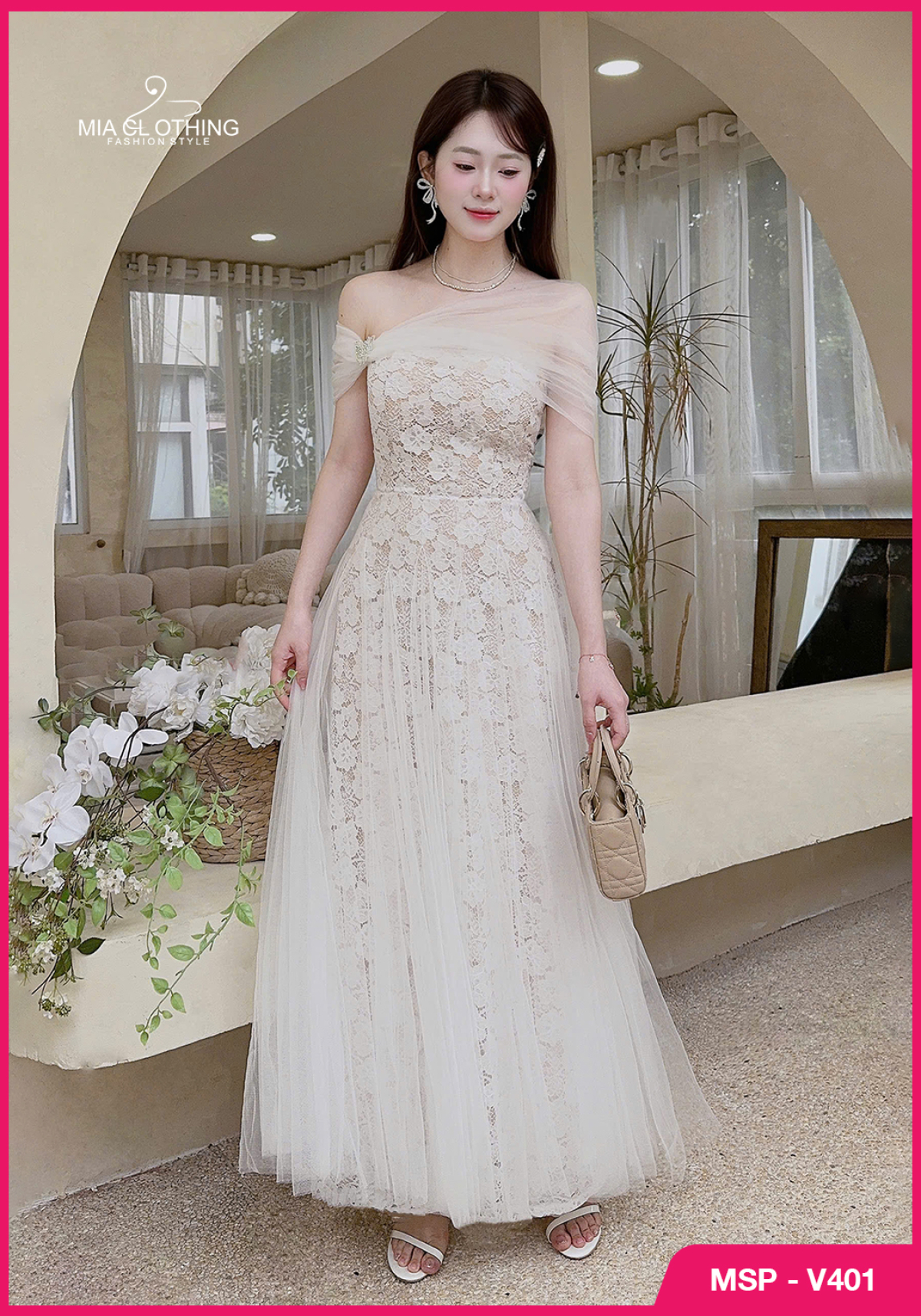 Váy ren phối lưới cao cấp thiết kế cho nàng đi tiệc sự kiện 3