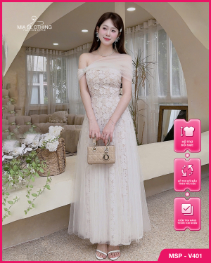 Váy ren phối lưới cao cấp thiết kế cho nàng đi tiệc sự kiện