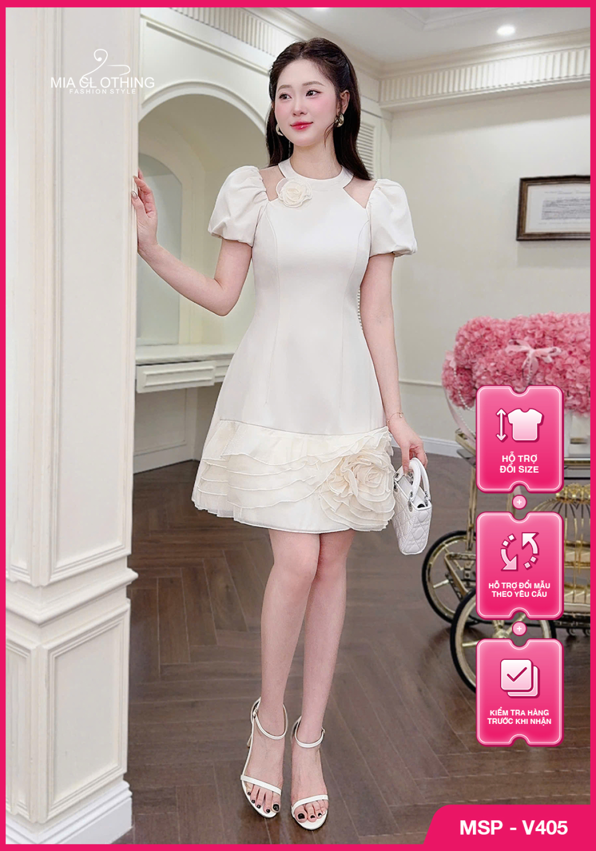 Váy chéo thiết kế chân hoa xếp sang xinh cho nàng đi tiệc 1