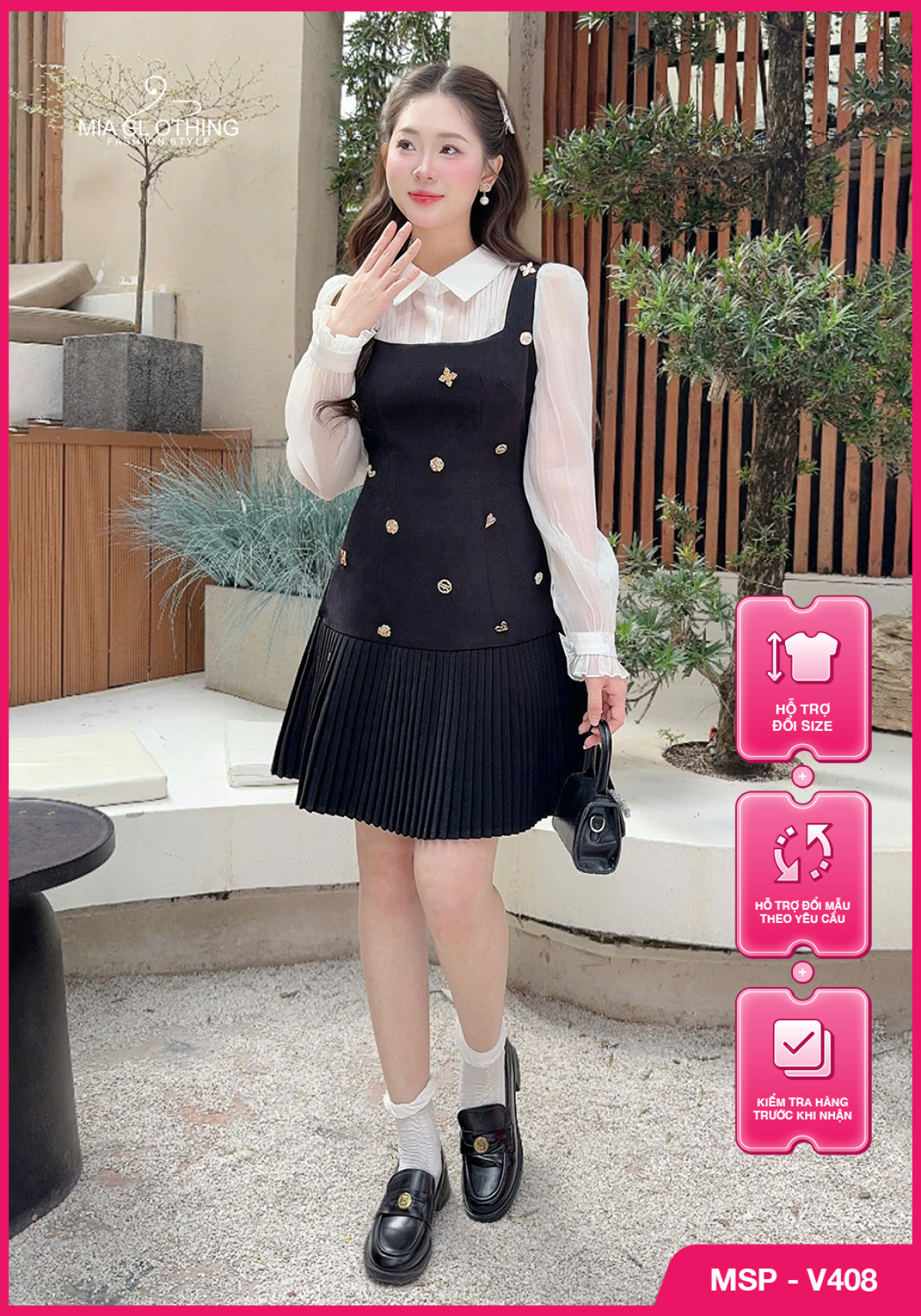 Váy chéo hàn thiết kế tiểu thư thanh lịch 1