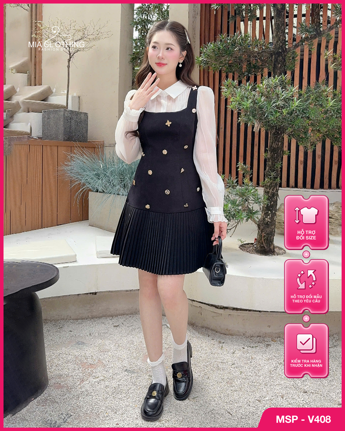 Váy chéo hàn thiết kế tiểu thư thanh lịch