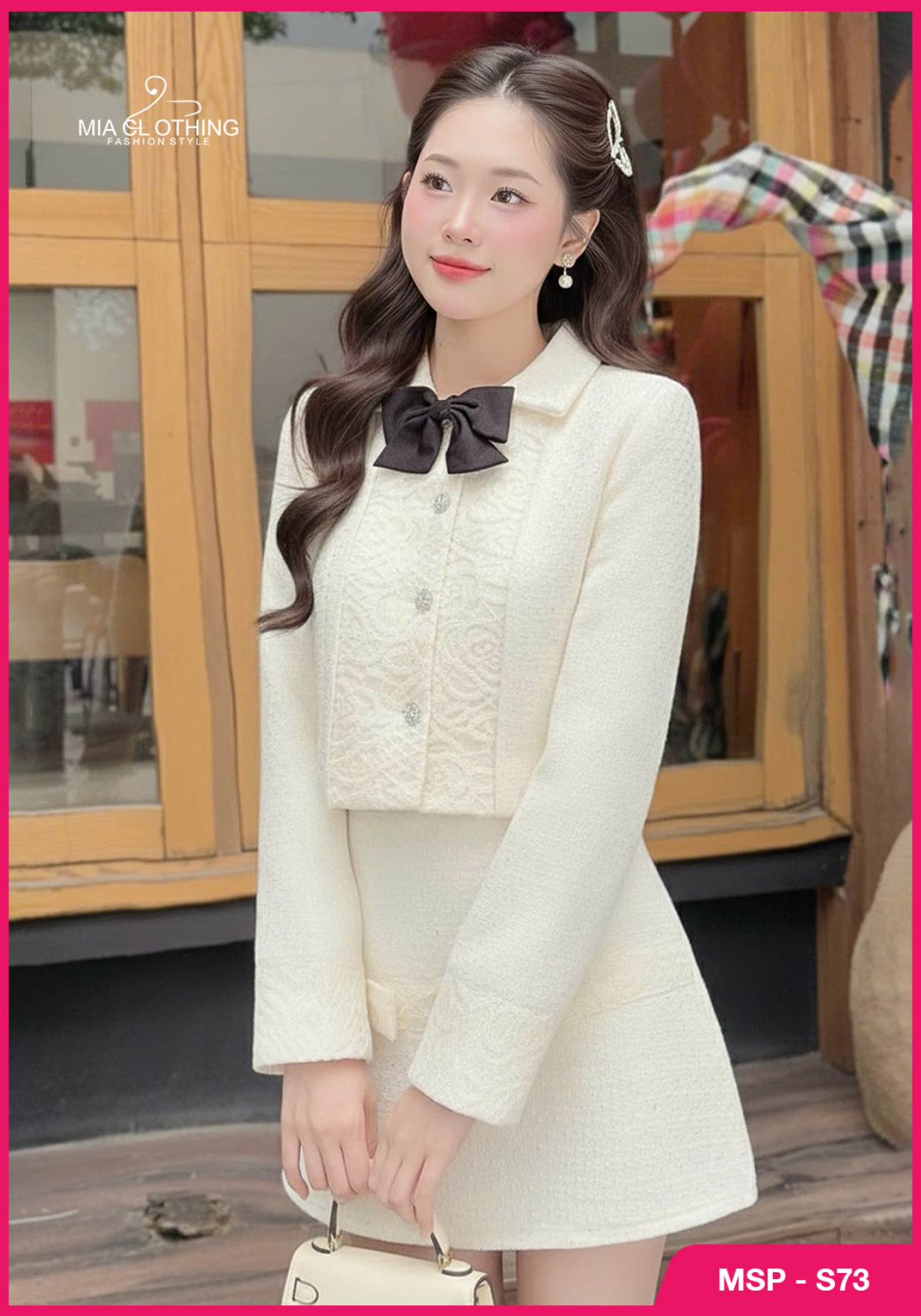 Set dạ phối ren thiết kế tiểu thư sang trọng và thanh lịch 3