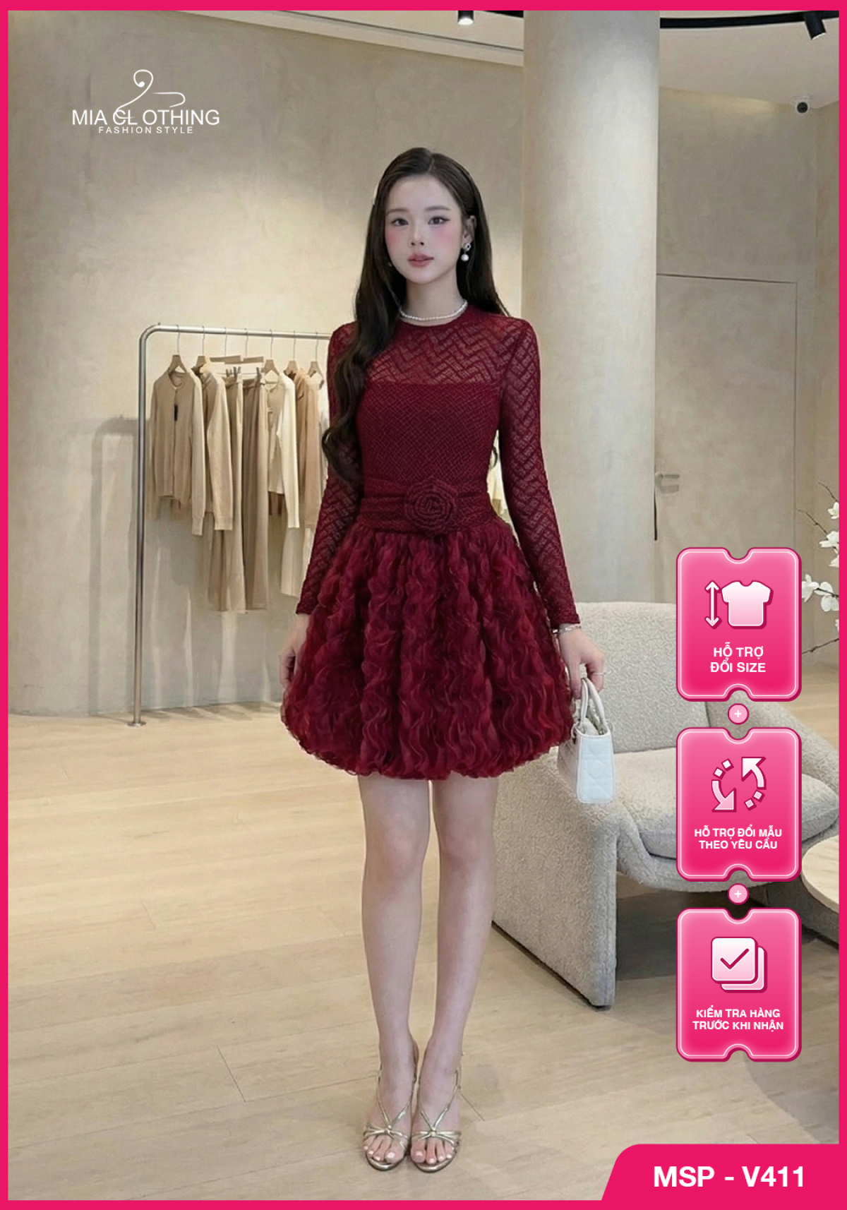 Váy ren thiết kế tiểu thư cao cấp sang trọng 1