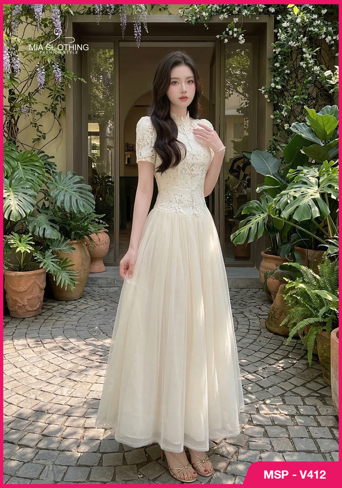 Váy ren phối lưới thiết kế cao cấp sang trọng và thanh lịch 2