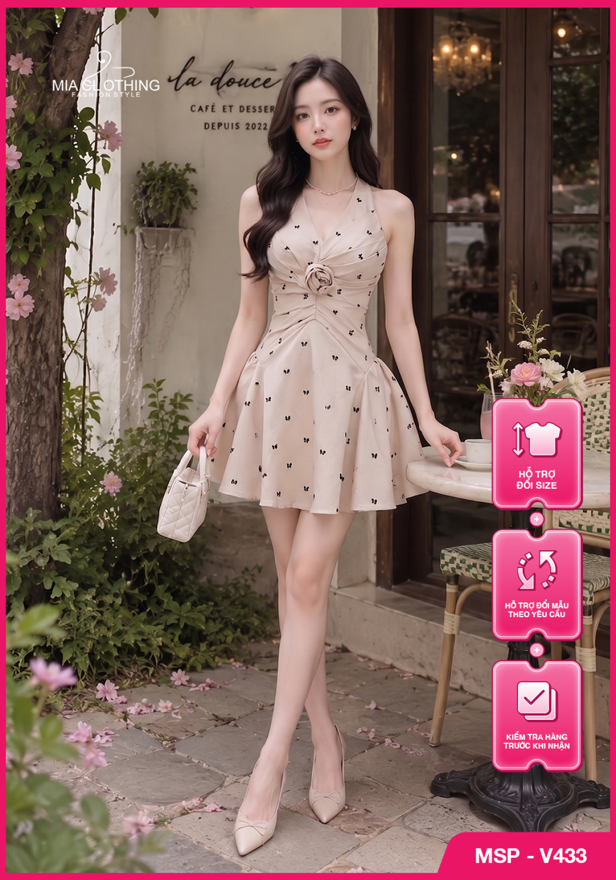 Váy tuytsi chạy chun chỉ lưng thiết kế thiểu thư ngọt ngào 1