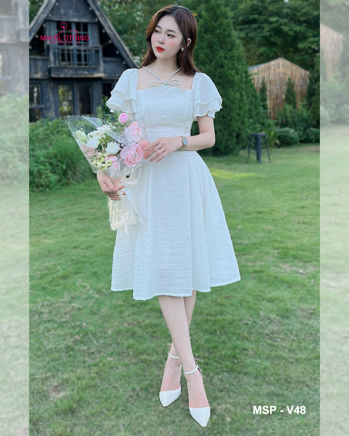 [ HẾT HÀNG ] Đầm tơ vân thiết kế đi tiệc sang trọng và thoải mái