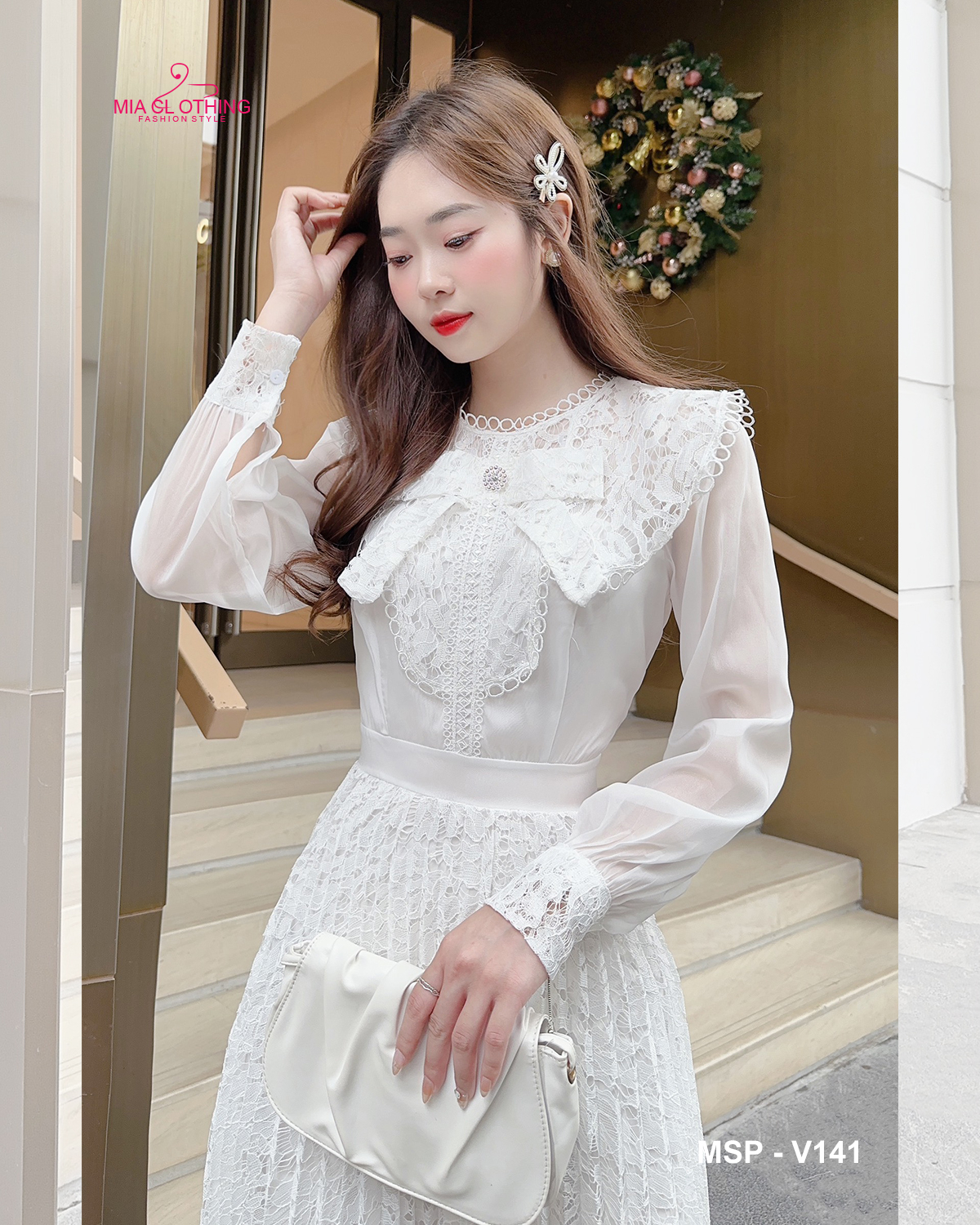 [ HẾT HÀNG ] Váy ren dập ly rẻ quạt thiết kế cao cấp cho nàng dự tiệc  4