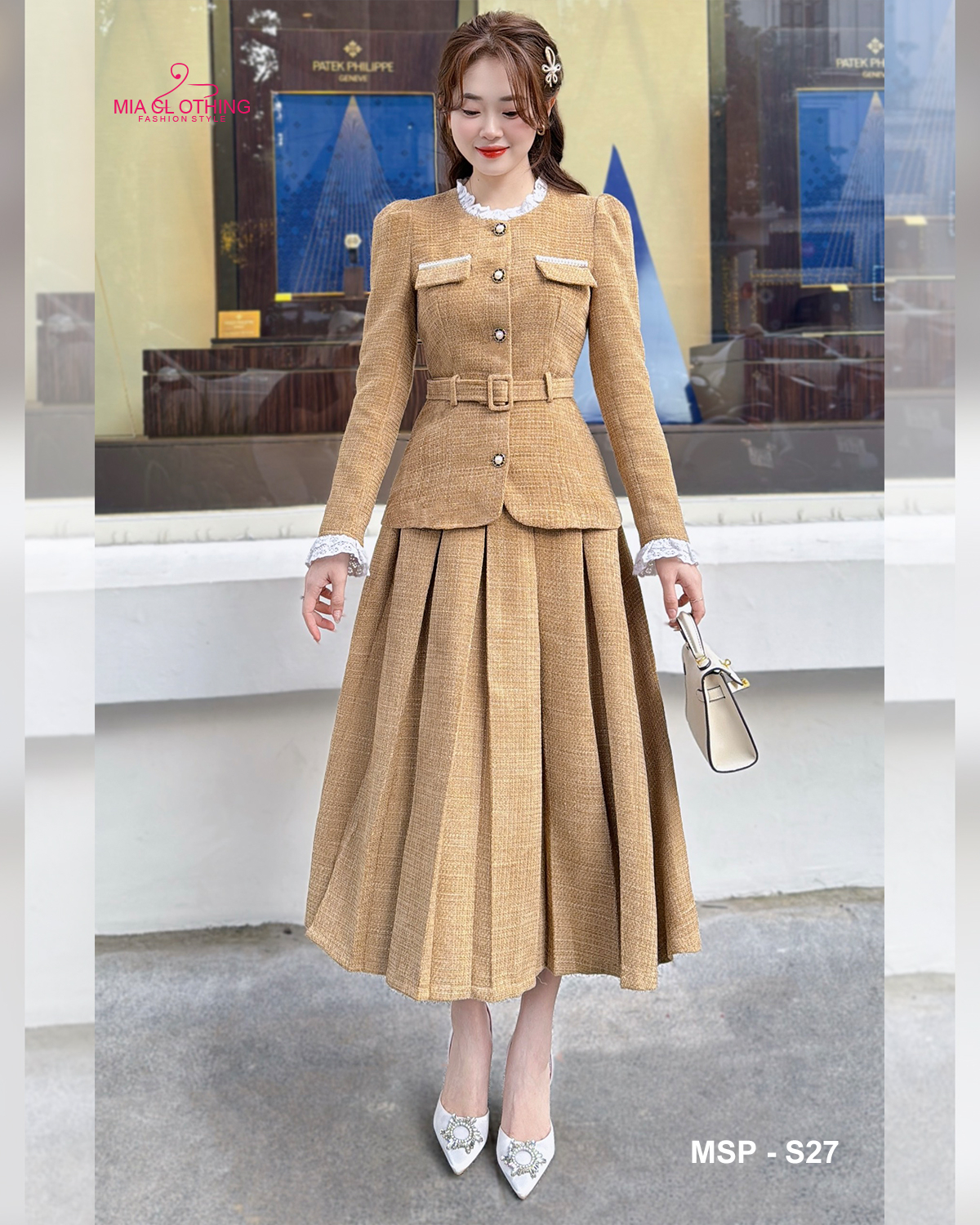 Set dạ tweed thiết kế tiểu thư thanh lịch và sang trọng  5
