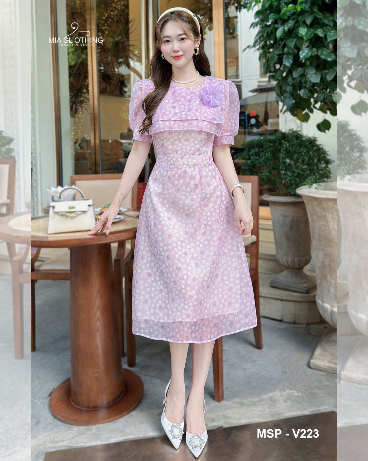 Váy voan hoa thiết kế nhẹ nhàng cho nàng dạo phố  6