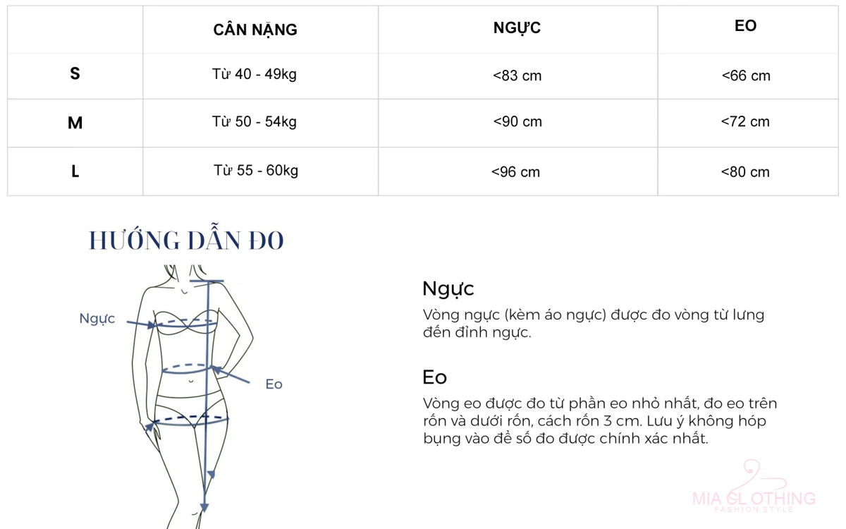 bảng size quần áo nam nữ