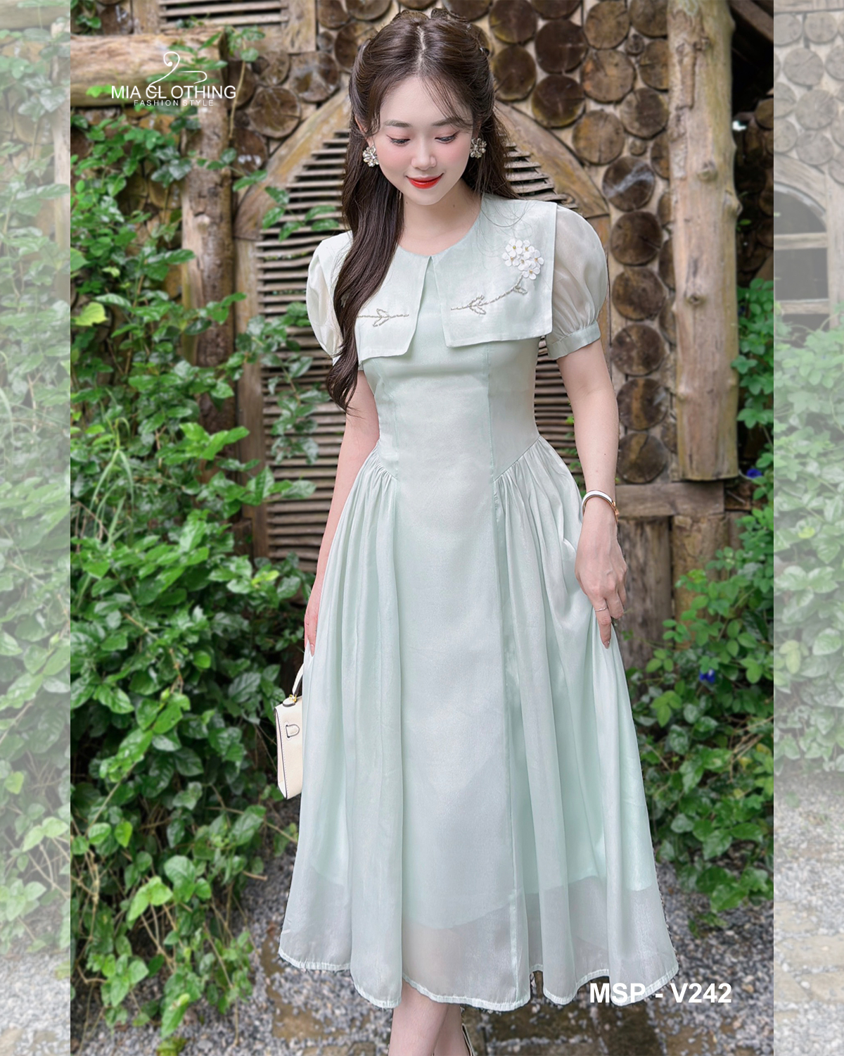 [ HẾT HÀNG ] Váy tơ màu xanh thiết kế thanh lịch cho nàng đi làm, đi chơi  6