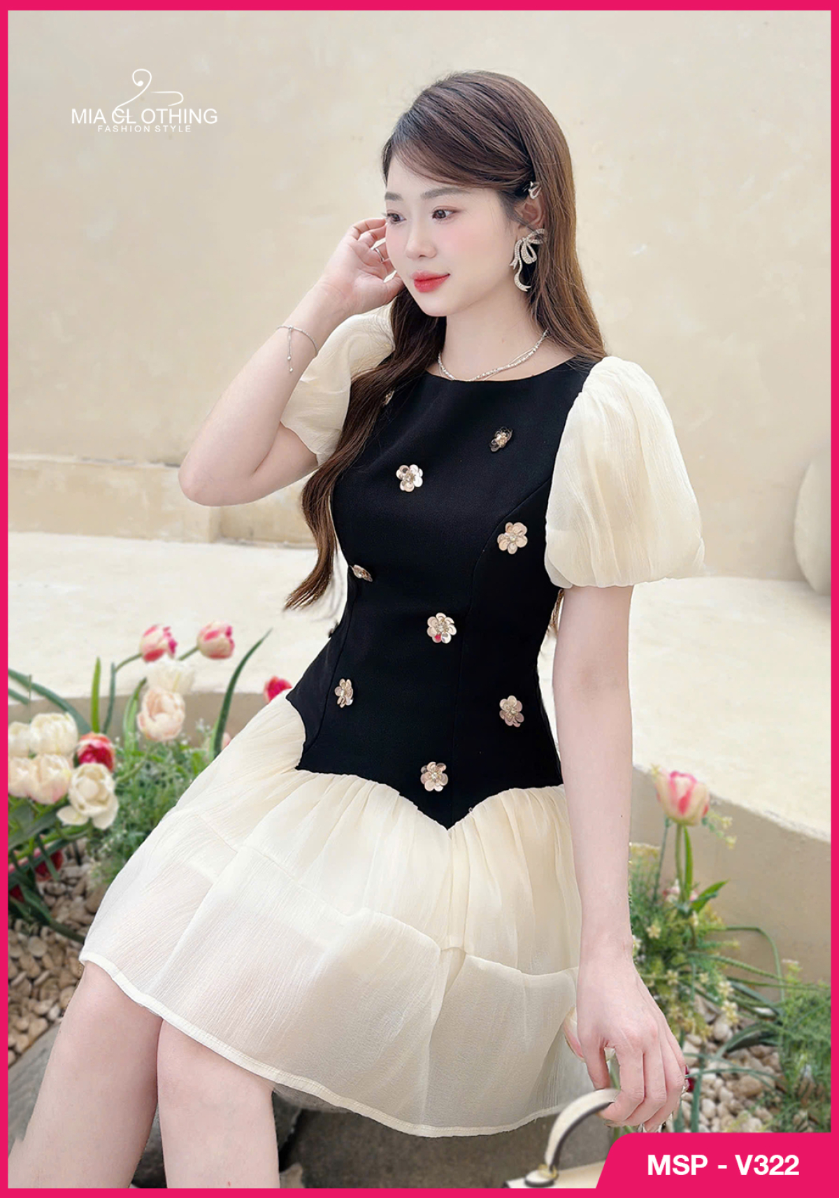 Nàng thơ trong chiếc váy thiết kế được phối từ vải tơ và tuyết mưa 5
