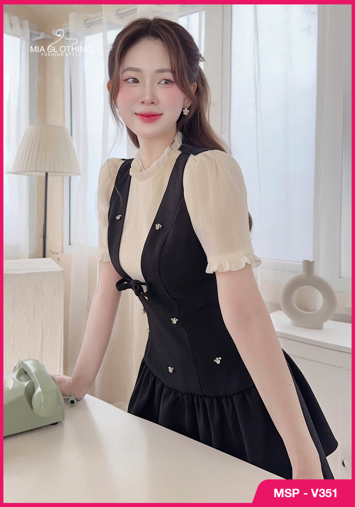 Váy chéo ý thiết kế tiểu thư, đính kết đá sang trọng và thanh lịch 5