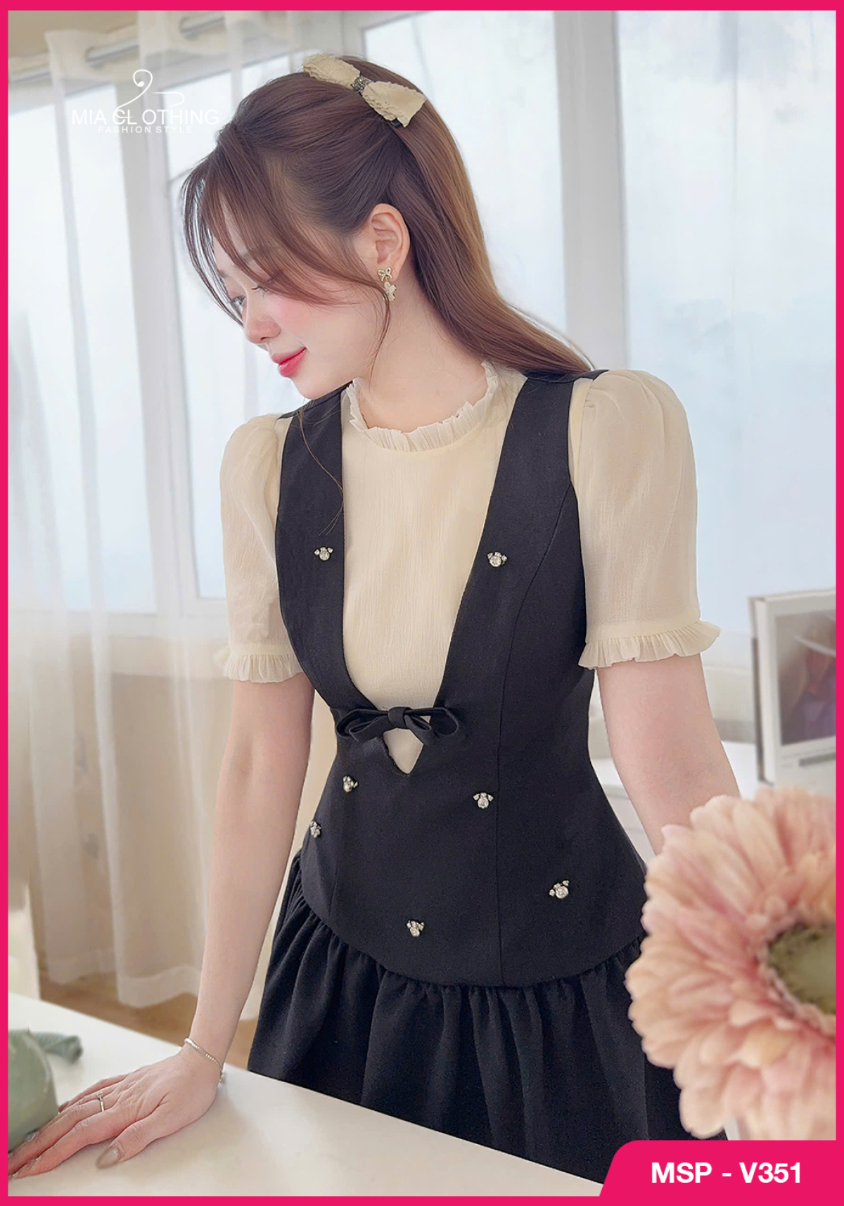 Váy chéo ý thiết kế tiểu thư, đính kết đá sang trọng và thanh lịch 6