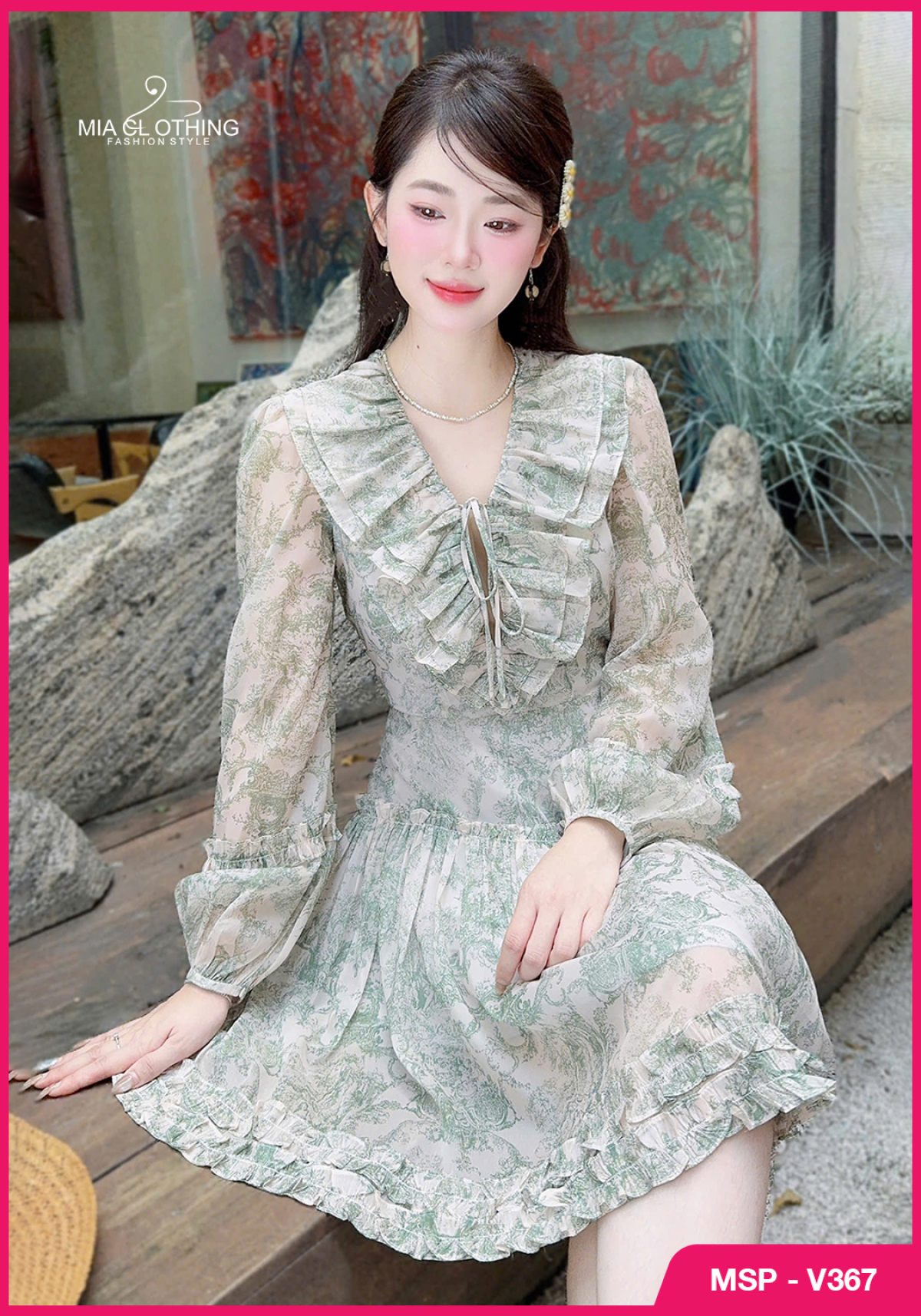 Váy tơ hoa thiết kế tiểu thư nữ tính và thanh lịch  4