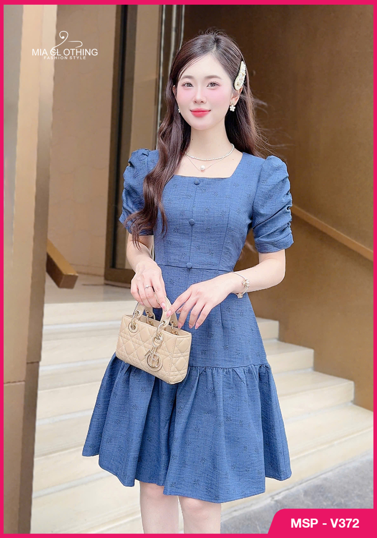 Váy đũi xước giả bò đuôi cá thiết kế sang trọng và thanh lịch 6