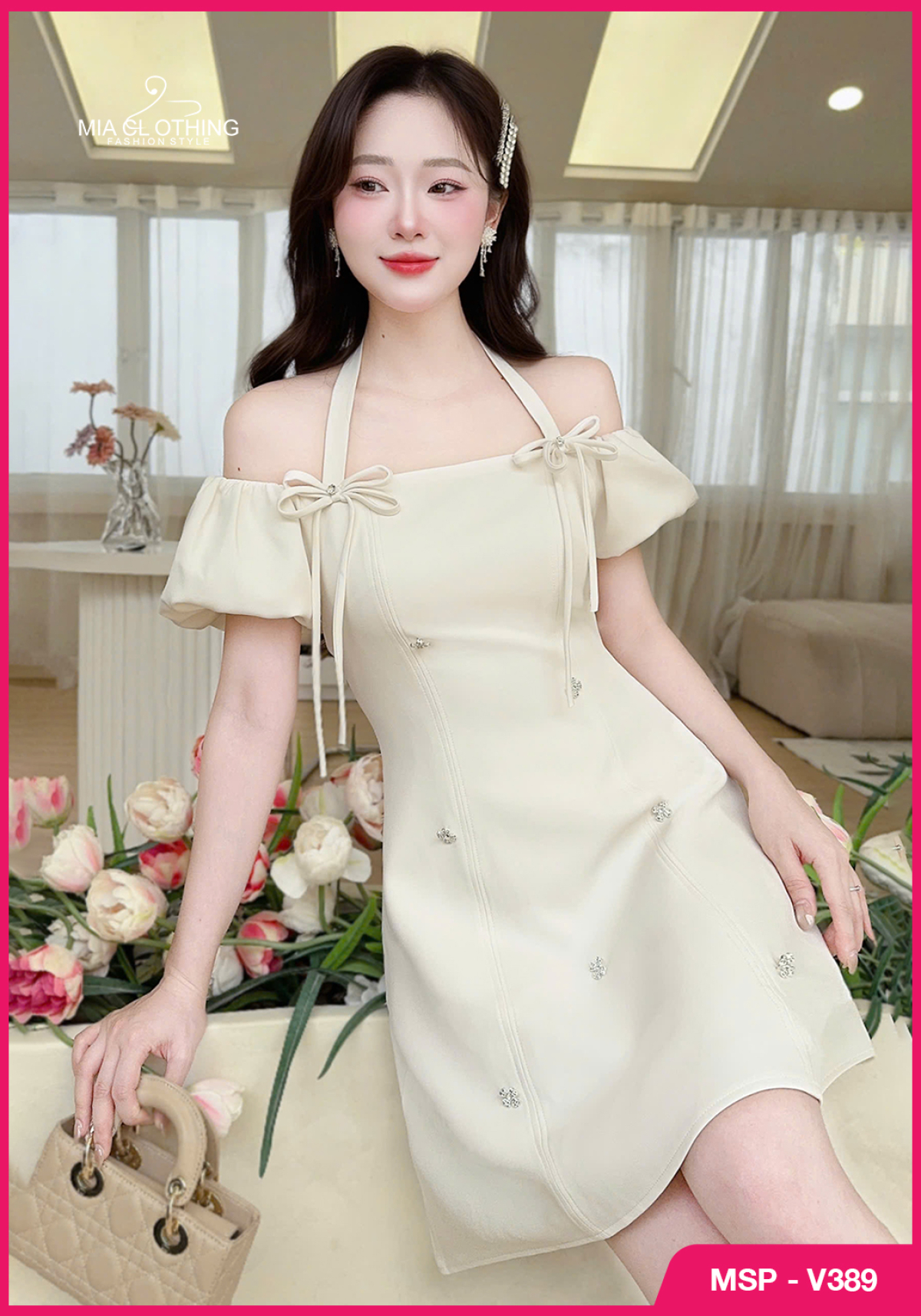 Váy chéo hàn thiết kế tiểu thư nhẹ nhàng ngọt ngào 4